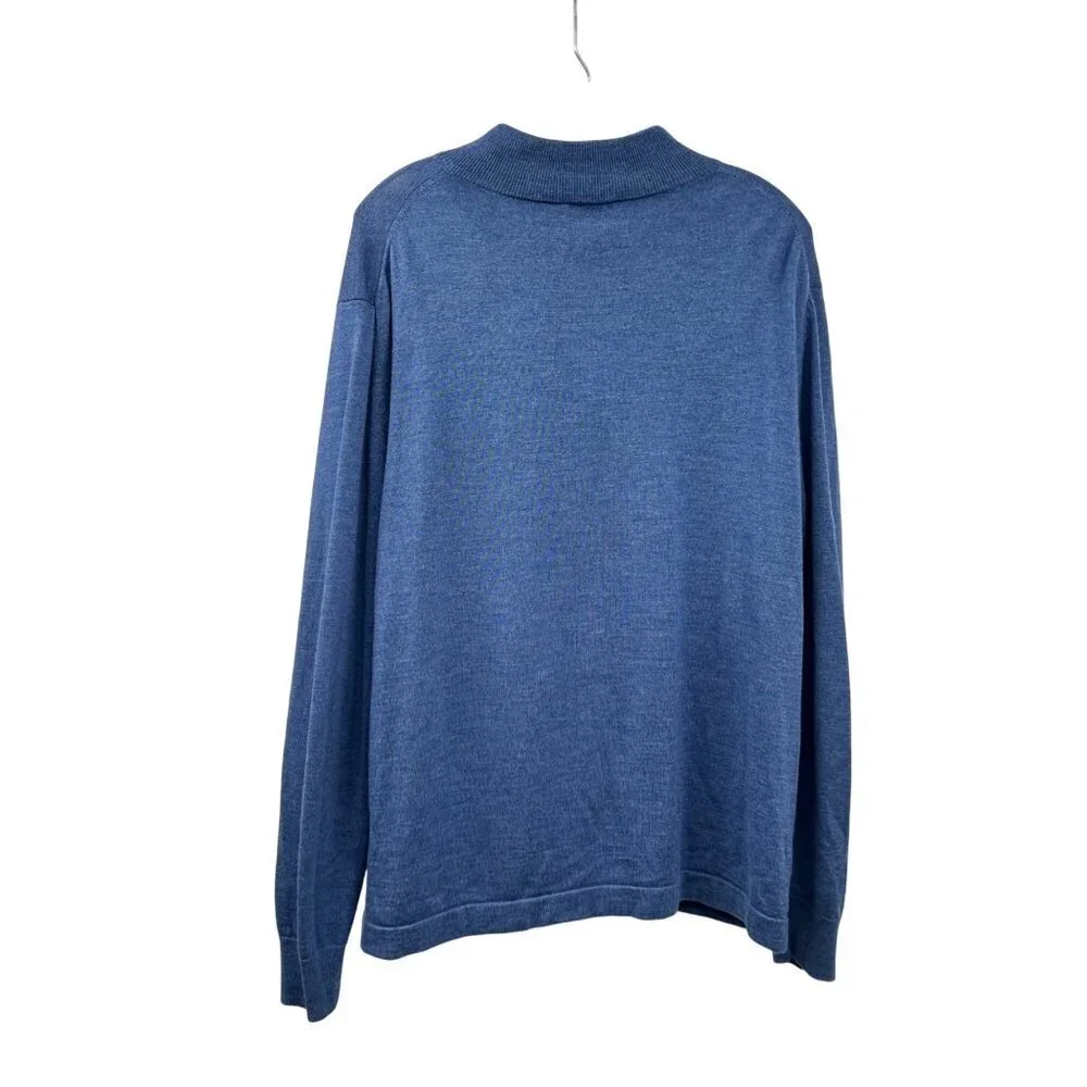 Jos. A. Bank Men's Quarter Zip Sweater Lightweight Blue Size XXL